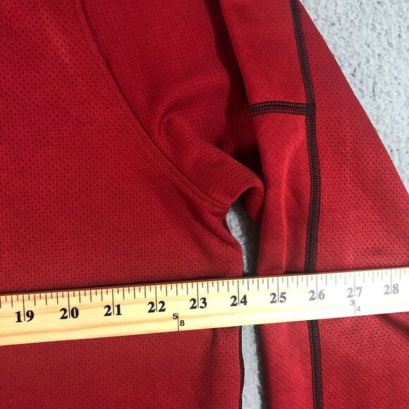 Under Armour Shirt Mens XL Red Pullover Mock Neck 1/4 Zip Logo Long Sleeve - Picture 12 of 13